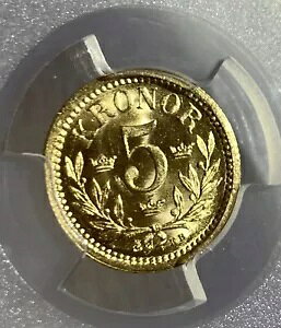 �X�E�F�[�f�� �I�X�J�[ II �S�[���h 5 �N���[�i 1899-EB MS64 PCGS�A�X�g�b�N�z�����~���g�AKM756�B