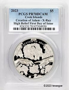 2023 CI $5 �A�_���� X ���쐬 1 �I���X �V���o�[ �n�C�����[�t �R�C�� PCGS PR70