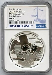 2021 �}�[�W + �}�M�[ �V���v�\���Y 1 �I���X �V���o�[ �R�C�� NGC MS 70 �c�o�� $1 �����[�X JN702