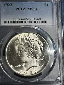 1922 PEACE Vo[ 1 hAPCGS MS64A/̂RC!