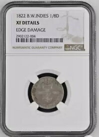 1822 英国西インド諸島 1/8 ドル銀貨ジョージ 4 世 NGC XF-詳細