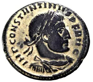 ���A�ȃR���X�^���e�B�m�X 1 �� (307/310-337)�B ? Follis Rome Mint Drapery RT �~���g�}�[�N �R�C��