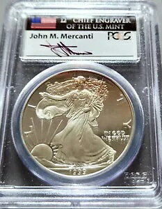 1999-P �v���[�t �V���o�[ �C�[�O�� PCGS PR69 DCAM J. Mercanti �菑���̊����x��