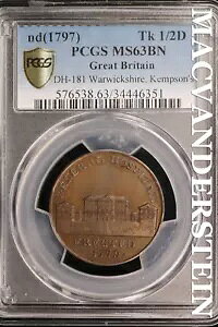�C�M���X: (1797) DH-181 �E�H���b�N�V���[�A�P���v�\���̃g�[�N�� - PCGS MS63BN #SLA379