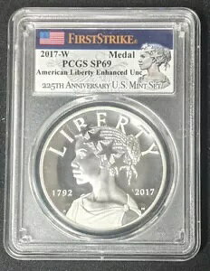 2017 W American Liberty 1 oz �V���o�[���_�� ~ PCGS SP69 ~ Enhanced ~ First Strike