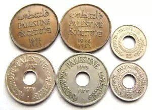 パレスチナ - 6 種類のコインがたくさんあり、魅力的な価格のグループです。