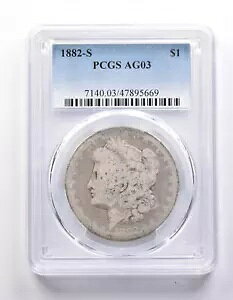 AG03 1882-S ���[�K�� �V���o�[ �_���[ PCGS ���[�{�[�� *7682