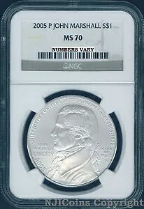 2005 P �W���� �}�[�V���� �V���o�[ �_���[ �R�C�� $1 NGC MS 70 MS70 ����