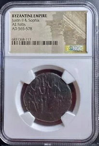 rU`鍑 NGC {FÑRC 565-578AD WXeB II & \tBA