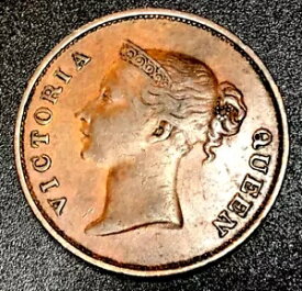 Straits Settlements、1845、1 セント、東インド会社、非常に素晴らしい銅貨