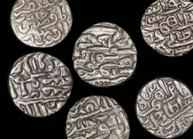 中世インド、フセイン シャー (西暦 1458 〜 1479 年) のイン ジャウンプール タンカ コイン 4 枚セット