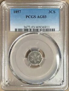 1857 PCGS AG03 �X���[�Z���g �V���o�[ - ���[�{�[��
