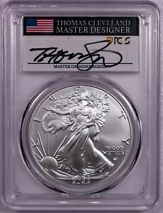 2023-W アメリカン シルバー イーグル***PCGS SP70***トーマス クリーブランド サイン入りラベル