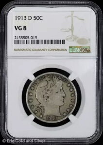 1913-D 50C �����X �n�[�t�_���[ NGC VG 8