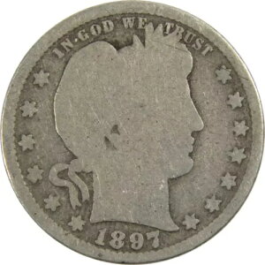 1897 S Barber Quarter AG ��Ǖi 90% �V���o�[ 25c �R�C�� SKU:I8105