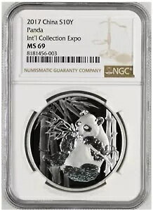 NGC PF69 2019 北京コイン博覧会シルバーパンダメダル 30 グラム国際博覧会