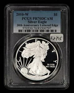 2016-W 1 �I���X �V���o�[ �A�����J�� �C�[�O�� �v���[�t - 30th �A�� ���b�g �G�b�W - PCGS PR 70 - E2715