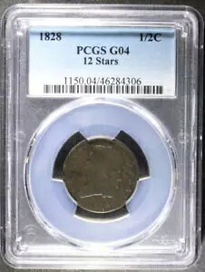 1828 PCGS �O���[�h G04�A12 �X�^�[ �o���A���g!!!�ƂĂ��f�G�ȃL�[�f�[�g�R�C��!!!