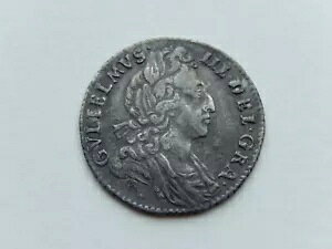 A371 - ウィリアム 3 世の銀貨 6 ペンス。 1697年。