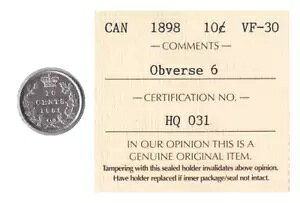 1898 10 Zg Ji_ RC ICCS O[h VF-30 OBVERSE 6 (KM# 3AKahnt/Sch?n# 3)