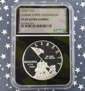 2005 P NGC PF 69 U-Cam �C���� �V���o�[ �_���[�A�v���[�t $1 �R�C���A�J���t���[�W�� �R�A �X���u