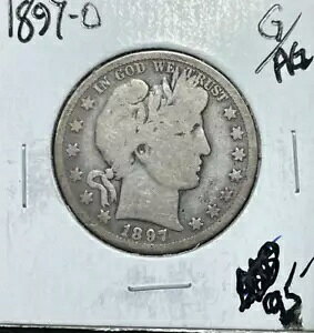 1897-O �o�[�o�[�V���o�[ �n�[�t�_���[ ~ GOOD/AG ~NICE COIN~