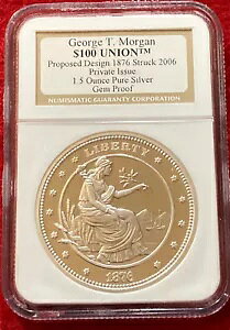 �󏭂ȃW���[�W T. ���[�K�� $100 ���j�I�� �R�C�� ��Ă��ꂽ�f�U�C�� 1876 �N �X�g���b�N 2006 �N �v���[�t