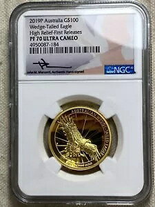 2019 P �I�[�X�g�����A $100 �S�[���h �I�i�K HR �����J���e�B PF70 NGC ���񃊃��[�X