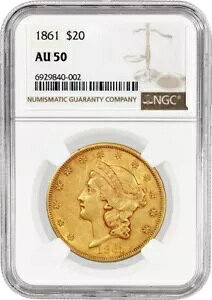 1861N $20 oeBwbh _uC[O S[h NGC AU50 ʃRCɂ