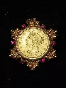 1881 �h�� 5 �S�[���h �R�C���A18 KT �S�[���h �y���_���g�A���r�[�t���J�X�^�����C�h