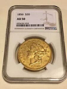 1856 AU50 NGC $20 oeB _uC[O  ɖ͓Iȃ^t P-~g