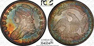 1826 �L���b�v�h �o�X�g �n�[�t�_���[ 50C PCGS AU50 ���������F