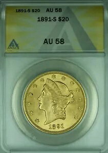 1891-S oeB wbh $20 _u C[O  ANACS AU-58 (A)