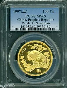 1997 �X���[���f�C�g SD �S�[���h �p���_ PCGS MS69 ���� 100Y 100Yn 100 �� 1 �I���X