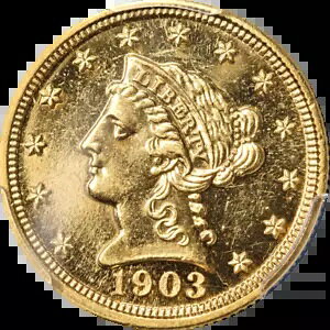 1903 ���o�e�B �S�[���h $2.50 �v���[�t PCGS PR62 �i�C�X �A�C �A�s�[�� �X�g�����O �X�g���C�N
