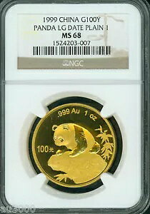 1999 ���[�W �f�C�g �v���[�� 1 �S�[���h �p���_ NGC MS68 ���� 100Y 100Yn 100 �� 1 �I���X�B