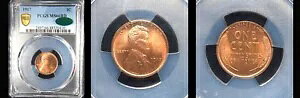 1917 1C PCGS/CAC MS66RD �s���A ���b�h�|�b�v 31 & 43 �t�@�C�� PQ �����J�[�� �E�B�[�g �X���[�� �Z���g