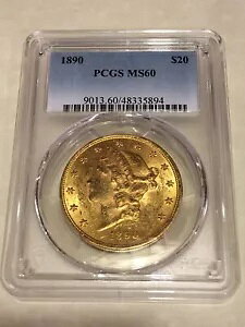 1890 MS60 PCGS ���o�e�B �_�u�� �C�[�O�� 20 �h������ �ǂ��A�s�[�� �f�G�ȃf�B�e�[��