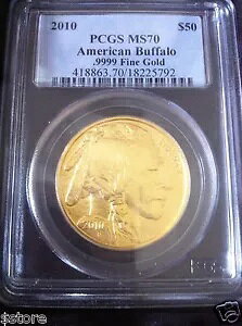 2010 $50 AJ obt@[ 1 IX 0.9999 ㎿ 24K S[h PCGS MS70 ؐfBXvC