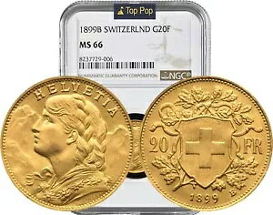 1899-B �X�C�X: �A�M���� 20 �t���� NGC MS66 �g�b�v �|�b�v