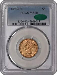 1890-CC t@Cu _[ $5 oeB wbh S[h n[t C[O PCGS MS60 CAC