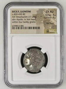 �V�`���A ���I���e�B�[�j 450-430 BC AR Tetradrachm Obv Apollo�Arv ���C�I�� �w�b�h w/4 �唞 g