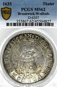�h�C�c �X�e�[�g �u�����Y�E�B�b�N ���H���t�F���u�b�e�� 1635 �^�[���[ �R�C�� Thaler PCGS MS62 VZ/STG TOP