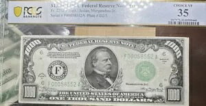 1934 A $1000 �A�g�����^ GA FRN Fr#2212-F Choice VF 35 PCGS