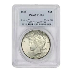 1928 年 $1 平和ドル銀貨 PCGS MS65 宝石グレード 1933 年以前のコイン
