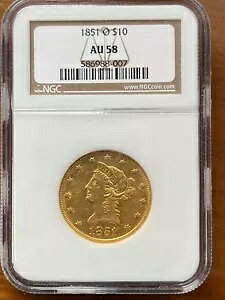1851 O $10 ���o�e�B AU 58 NGC �f�G�ȃR�C��!!!�`�F���V�[���A�R�C��