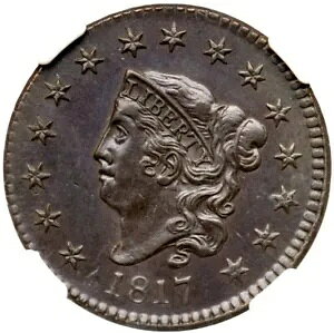 1817 N-16 R-1 NGC AU 58 15 �X�^�[ �}�g�����܂��̓R���l�b�g �w�b�h ���[�W �Z���g �R�C�� 1c