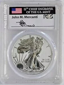 2019 S Enhanced Rev PR �V���o�[ �C�[�O�� PCGS PR70 FDOI Mercanti Signature COA# 11401