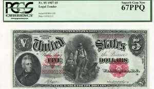 1907N $5 @ʉ FR# 85 PCGS SUPERB Gem Vi 67PPQ