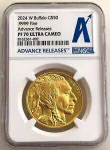 2024 W $50 �v���[�t �S�[���h �o�b�t�@���[ NGC PF70 �A�h�o���X�g �����[�X